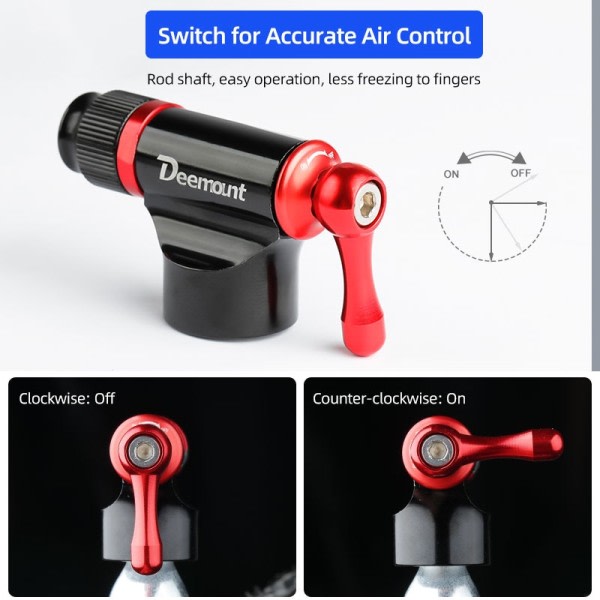 Cykel CO2 Inflator Pumpe For 3/8-24 Gevind Patron Passer