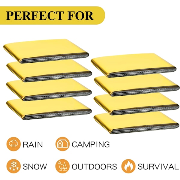 20 bitar Utomhus Nödläge Guld-Sliver Survival Fit Vattentät 130X210Cm