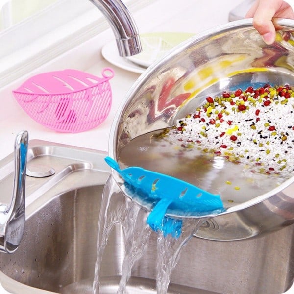 1 stk blad formet ris vask gadget nudler spaghetti bønner colanders si køkken tilbehør