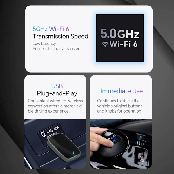 2 I 1 Trådløst Carplay AI Box Android Auto Plug And Play