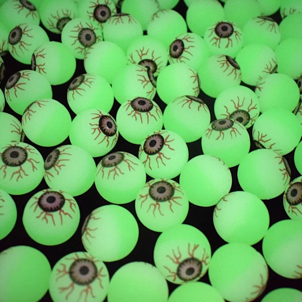 20 piecesGlow in The Dark Eyeball 32MM Bouncy Ball Halloween Forsyning Legetøj