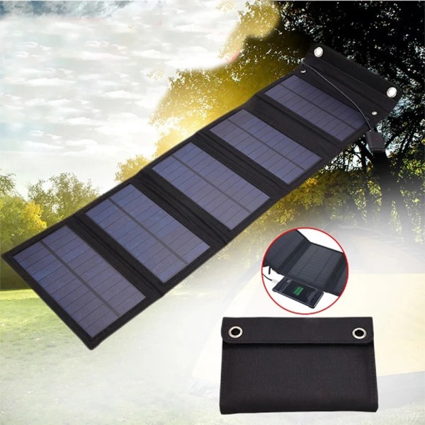 Sol Cell 30W Fotovoltaik Paneler USB Oplader System Batteri V 5V Portable Flexible Foldable Energy Power Sunpower Camping Set