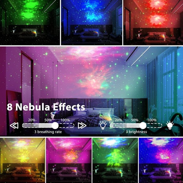 Astronautti Nebula projektori tähti valo Galaksi valo vesi aalto LED monivärinen projektori valo