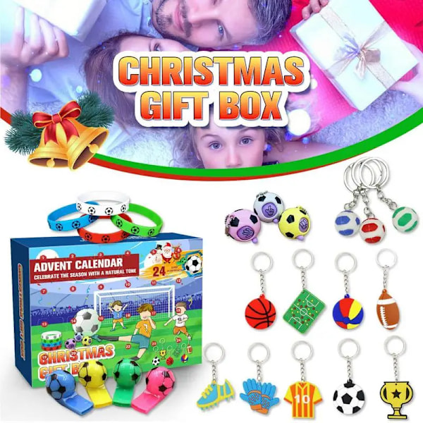 Fotball advent kalender med fotball medel fløyte 24 jul nedtelling