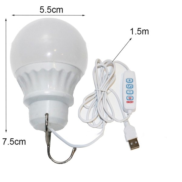 Led Camp Ljus Usb Nödläge Glödlampa 3 Färg Dimbar Hängande Tält Lampa