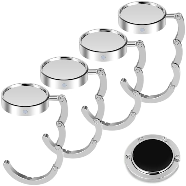 Hög kvalitet 4 delar Vikbar Handväska Hängare för Bord Bärbar Metall Hängande Non-Slip Mångsidigt väska krokar