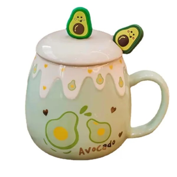 Jordgubb mugg med lock keramik muggar kaffe koppar söt frukost porslin mugg