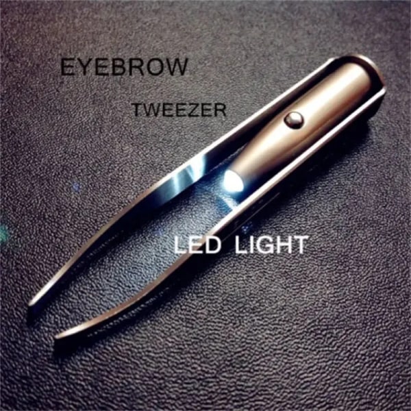 Bærbar rustfritt stål smart design øyenbryn hår fjerning pinsett med LED lys sminke verktøy