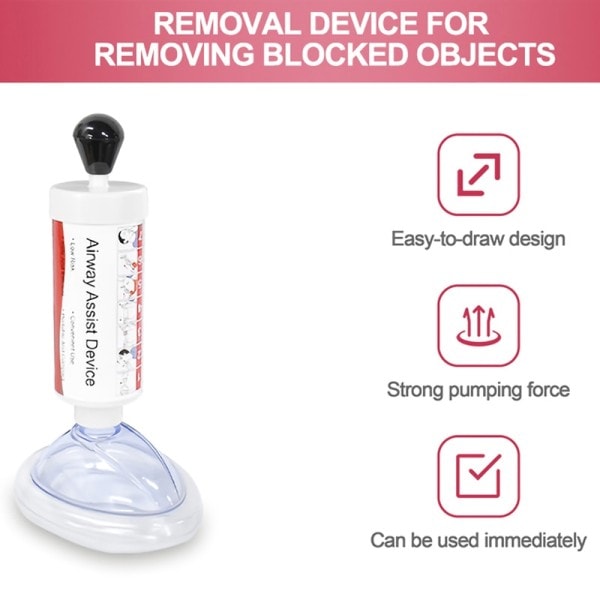 Første Hjælp Kvælning Enhed Anti-kvælning Voksne & Børn 2 Størrelse Airway Suction