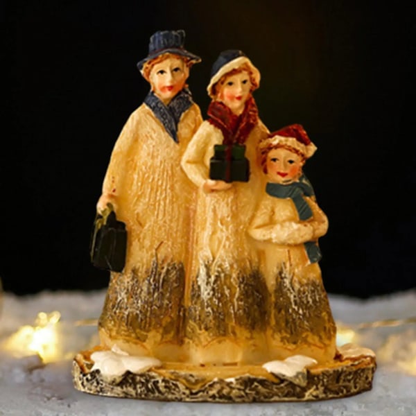 Jul Figurin Ornament Hus Opvarmning Fest Letvægts Alsidig Stabil Base Desktop Statue