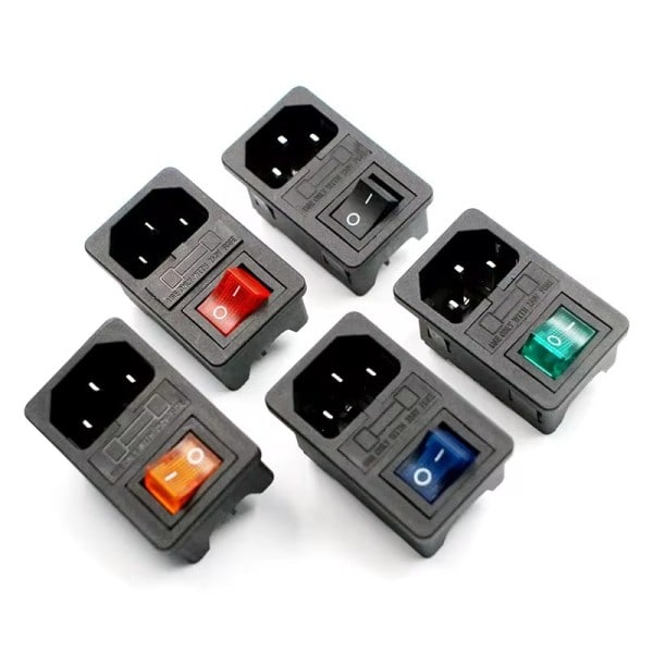 10A Sikring Rød Rocker Switch Fused IEC320 C14 Inlet Strøm Socket Sikring Switch Stik Stik Stik