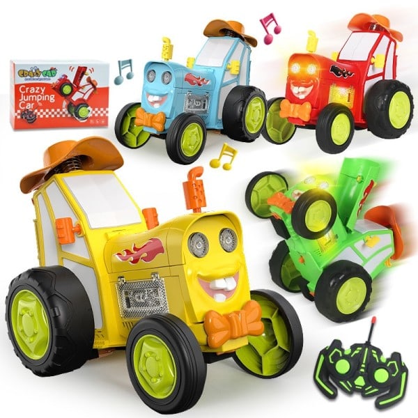 Mini Rc Auto Musiikilla Valot Hullu Jumping Ajoneuvo Infrapuna Kaukosäädin Stunt Autot Kävely Pysty Rc Kuorma Hauskat Lapset lelut