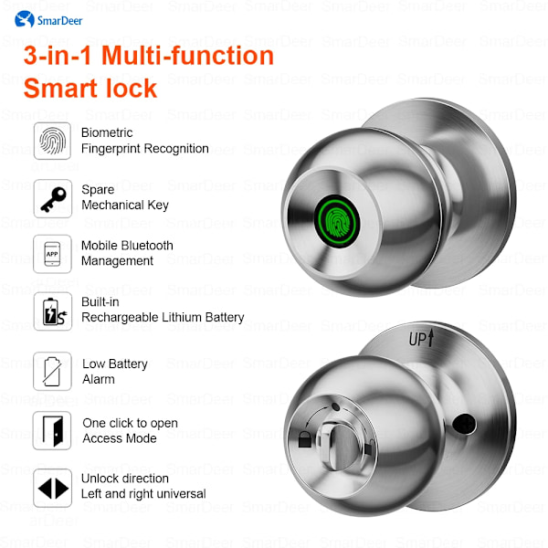 Korkea laatuinen sormenjälki lukko Tuya Smart Lock Bluetoothilla ovi lukko avaimeton sisääntulo sormenjälki ja Tuya sovellus
