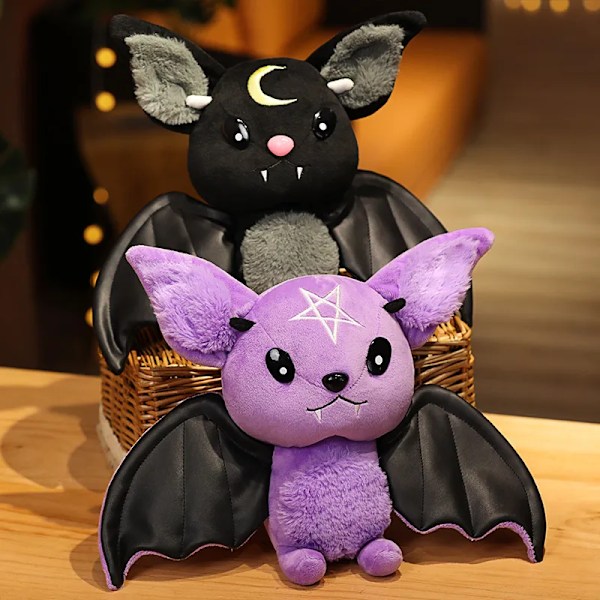Mörk serie vampyr plysch fladdermus leksak pentakel måne fladdermus docka stoppad gotisk rock stil väska halloween plysch