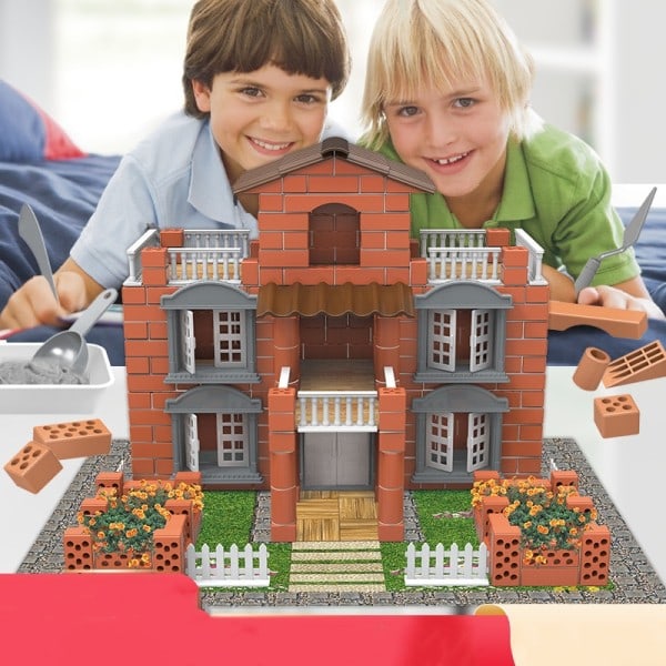 Gjør-det-selv murstein dukkehus casa miniatyr sett mini villa bygg modell dukke hus montere leke for barn