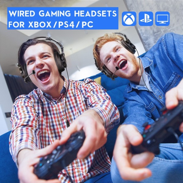 Langallinen peli kuulokkeet Gamer USB% 2B3.5mm Over-Ear Pelaamis kuulokkeet irrotettavalla mikrofonilla