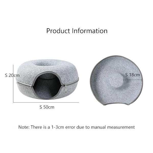 Donut Husdjur Katt Tunnel Interaktiv Lek leksak Katt säng Dubbel Use Illrar Kanin Säng Tunnlar Inomhus leksaker