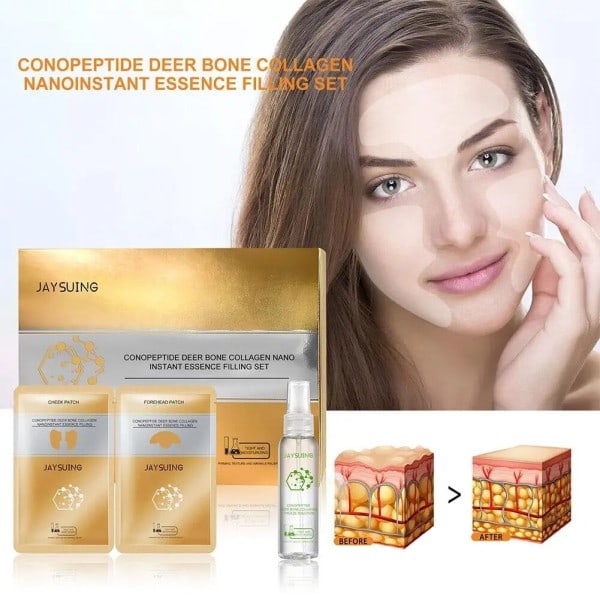 Peptid Hjort Bein Kollagen Essence Kit Anti Aging Nano Instant Essence Fylling Essence