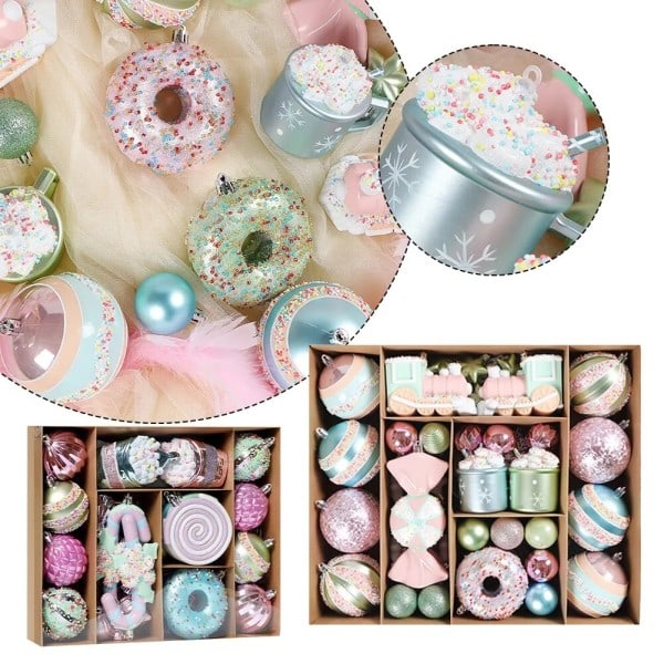 joulu macaron jäätelö munkki muodot pallo koriste joulu puu riippuvaiset riipukset