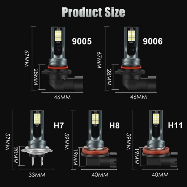 LED polttimo 9005 HB3  Led lamppu Super kirkas auto sumu valot