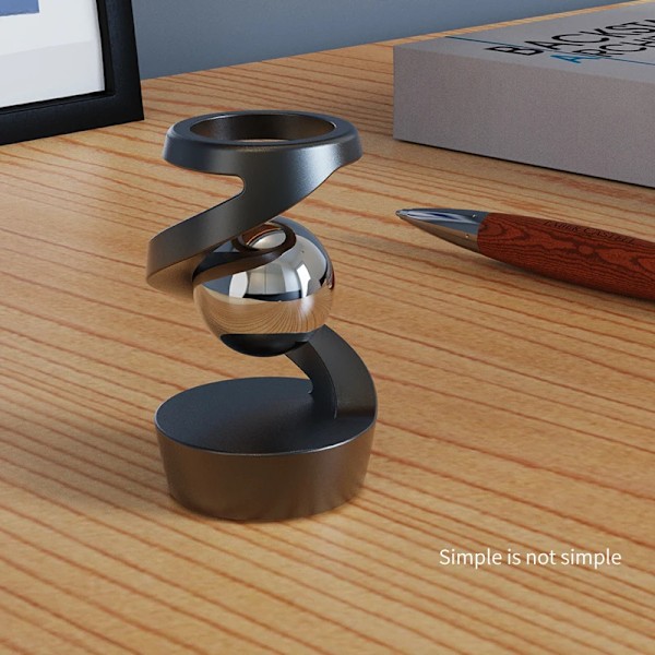 Skrivebord Roterende Gyroskop Finger Fidget Spinner Leketøy Alt Aluminium Legering Snurrende Gyro Sølv Metallic Accents