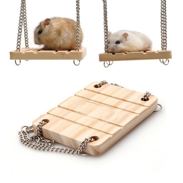 Små Dyr Produkter Hamster Chinchilla Leker Tre Synge Sele Hengende Seng Papegøye Hvile Matte Kjæledyr Hengende Kjæledyr Leker