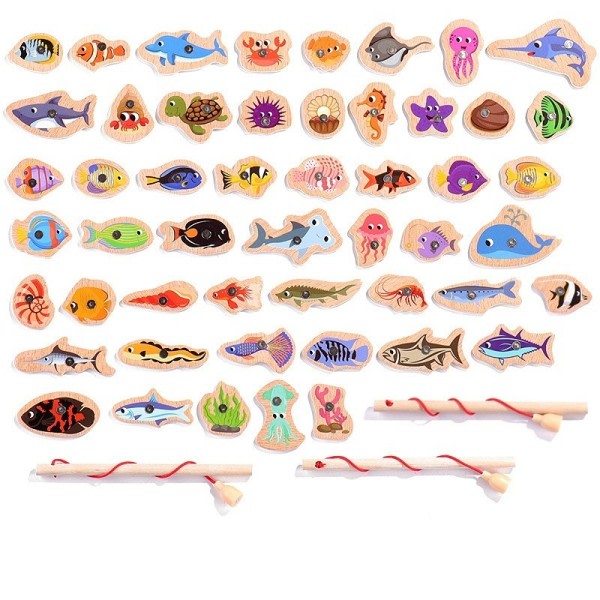 Montessori Puiset kalastuslelut lapsille magneettinen merellinen elämä kognition kala pelit