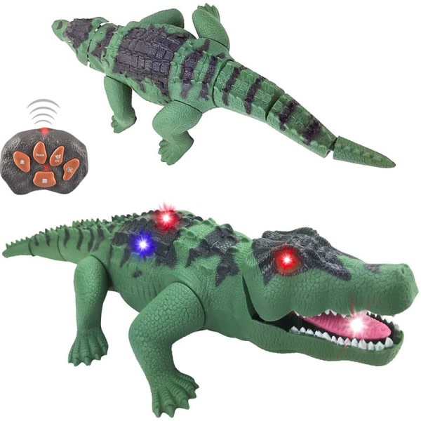 Fjernbetjening Kontrol Alligator Med LED Lys Gående Brølende Lyd Elektrisk Krokodille RC Legetøj