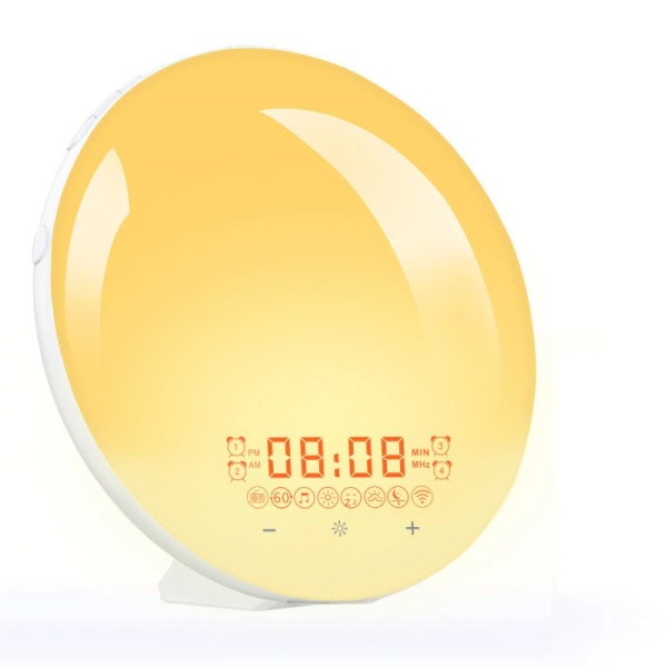 Smart WIFI Nat Lys Digital Wake Up Light  Vækkeur Ur Solopgang/Sunset Smart Life APP Kontrol