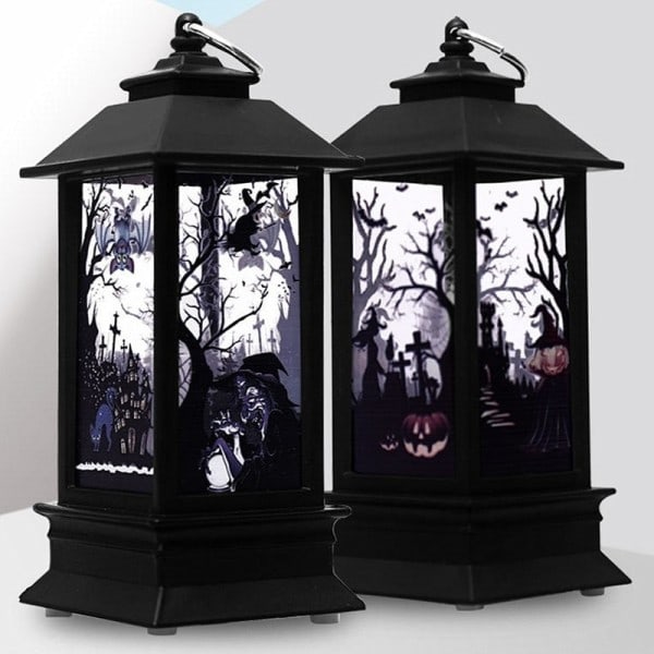 Halloween koristelu Led kynttilät tee valo vintage linna kurpitsa haamu riippuva LED lyhty lamppu