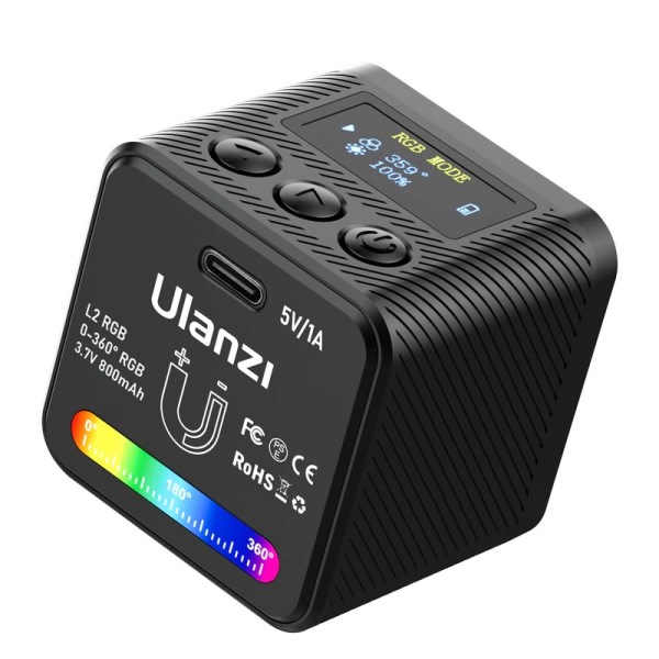 Mini COB Video Kamera Lys Dimbar 360° Full Farge Lys med Diffuser Honeycomb Fotografi