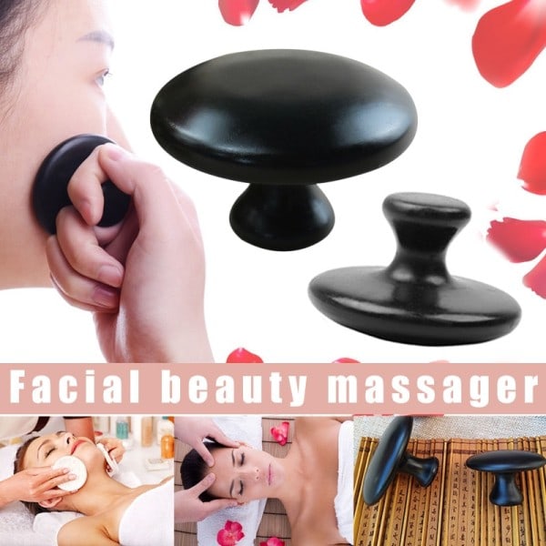 Slät svamp form ansikte massage sten lava basalt varm sten för spa massage