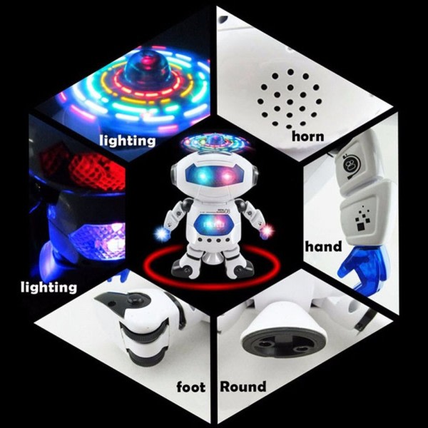 360 Roterende Smart Space Dance Robot Elektronisk Walking Leker