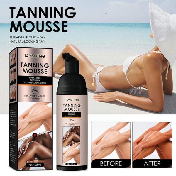 Self Tanning Mousse Spray Fast Body Face Self Tanner 60ml Cream Mak Makeup Solarium Foundation Fake Tan D5n8