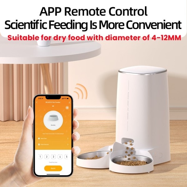 Automatisk Katt Fôr Kjæledyr Smart Katt Fôr Kibble Dispenser Fjernkontroll WiFi Knapp Auto Fôr For Katter Hund Tilbehør