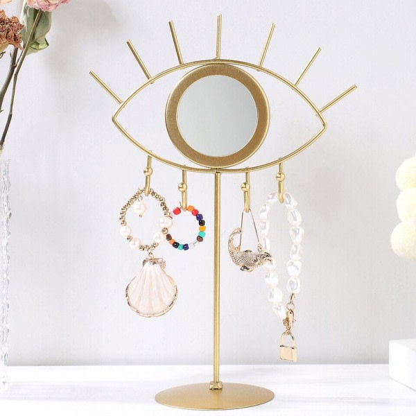 Gull øye bord speil  sminke speil boho hjem innredning stue rom dekorasjon soverom kosmetikk dressing bordplate