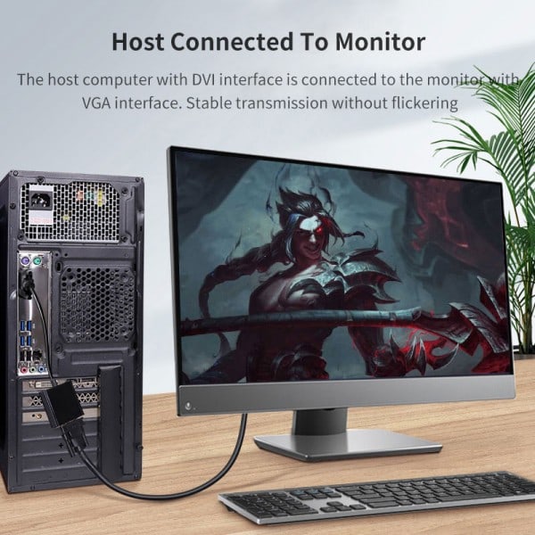 HD 1080P DVI till VGA adapter kabel konvertering DVI hane till VGA hona för dator värd grafikkort till projektor HDTV monitor