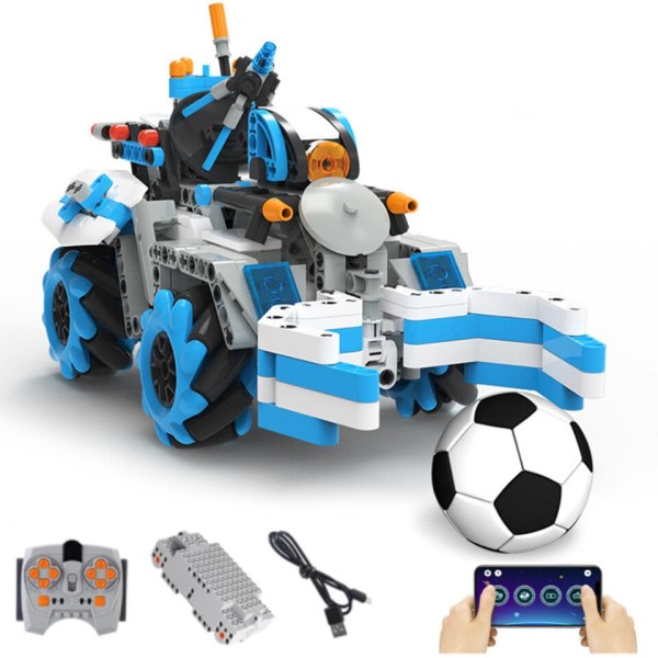 Fodbold Robot Elektrisk Byggeklodser RC Bil Teknisk APP Program Fjernbetjening Køretøj Klods Legetøj