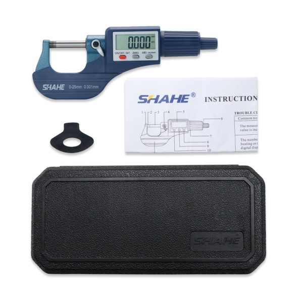 Elektronisk Utanvänd mikrometer 0-25 mm med extra stor LCD skärm digital mikrometer elektronisk digital ok mätare