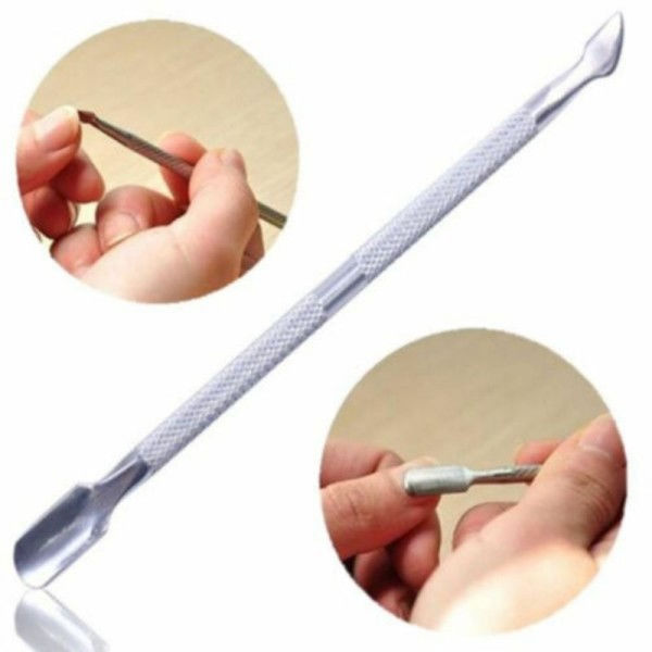 Double Ended Cuticle Pushers Remover Rostfritt Stål Nagellack Scraper Cleaner Nail Art