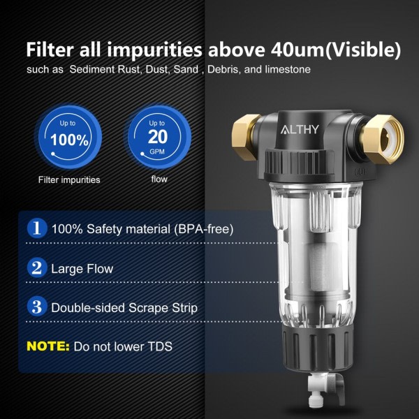 For filter Hele Hus Spin Ned Sediment Vann Filter Sentral Forfilter Purifier System