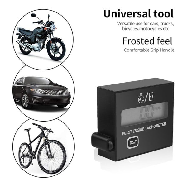 Benzin Motor Digital Skærm Tach Time Meter Gauge Induktivt Speedometer