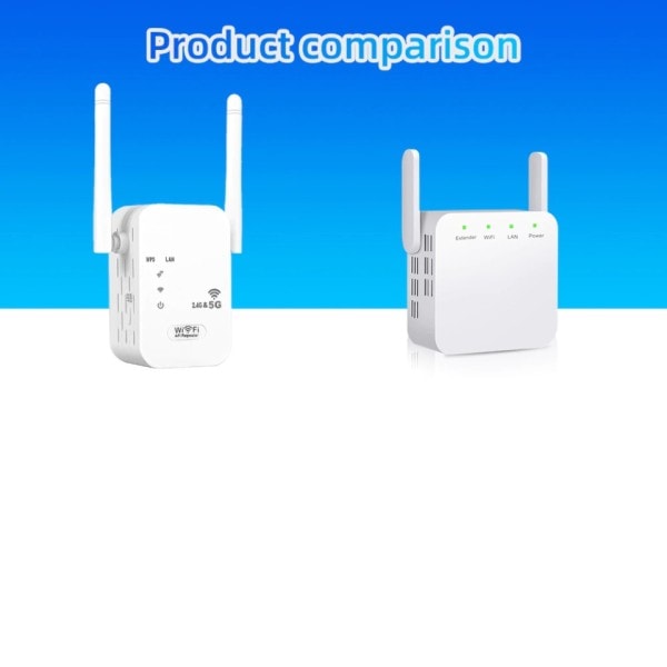 2,4G 5Ghz Trådlös WiFi Repeater Wi Fi Signal Booster 300M 1200Mbps WiFi Förstärkare 5G Wi-Fi Långräckvidd Extender