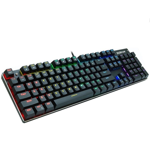Spel Mekaniskt Tangentbord Blå Rött Switch USB RGB/Mix Bakgrundsbelyst Trådbundet Tangentbord 87/104 Anti-ghosting
