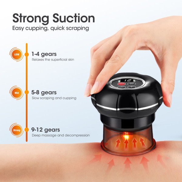 EMS Mikrostrøm Cupping Terapi Vakuum Sugekopper Set Skin Scraping Anti cellulitt Massager