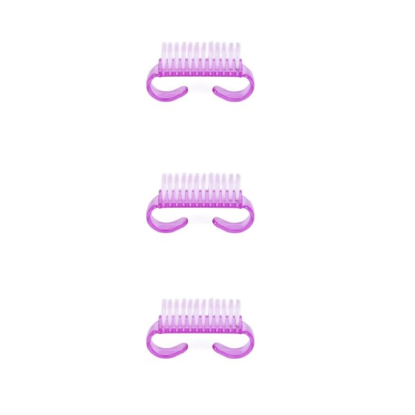 Akryl negle børste 4 farve neglekunst manicure pedicure blød fjerner støv plastik rengøring negle børster