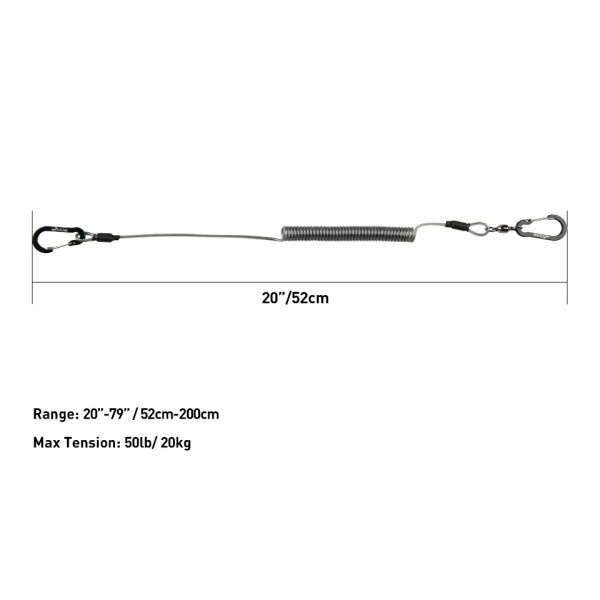 Fiskeri stang tøjring båd kajak pagaj 2M heavy duty elasticitet lanyard