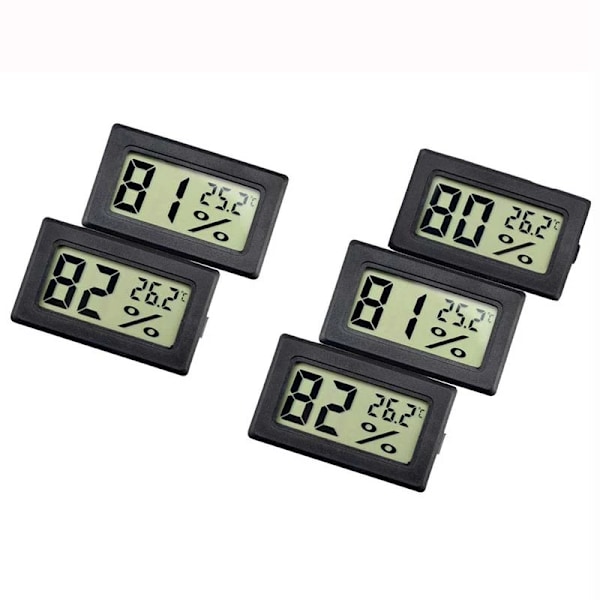 Høy kvalitet 5 Pack Mini Digital Termometer Hygrometer, Innendørs Digital Elektronisk Temperatur Fuktighet Måler Meter LCD Display