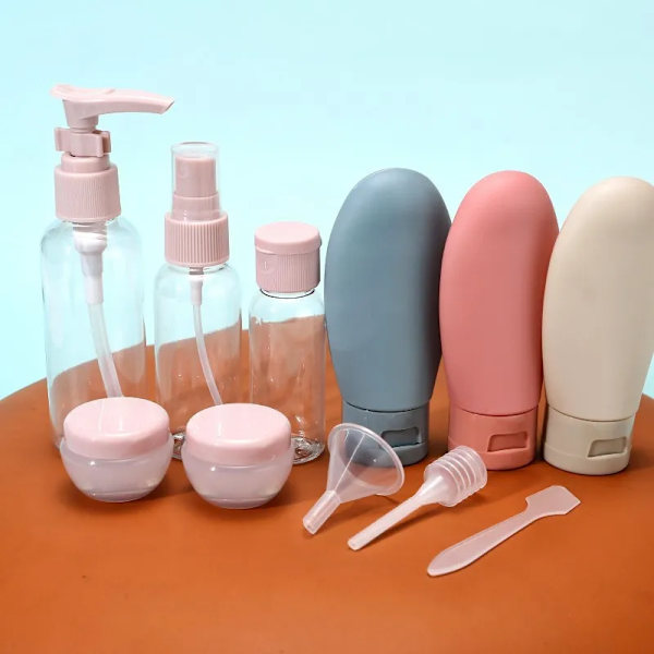 11 bitar resor påfyllningsbar flaska set tom behållare portabel kosmetik lotion toner spray schampo kräm