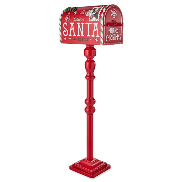 Rød North Pole Express Mail Box Indoor Utendoor Jule Dekoration